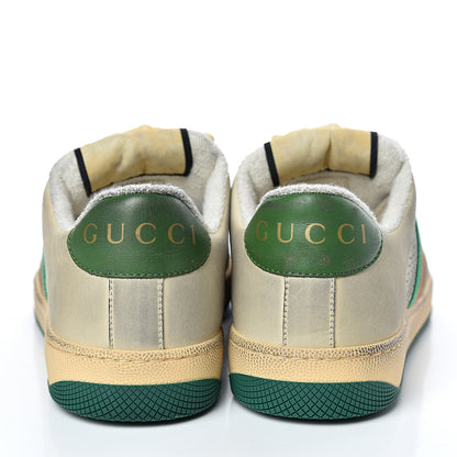 Gucci Nubuck Web Cherries Womens Screener Sneakers 36.5 Dusty Milk White Vintage Green 6 of 13