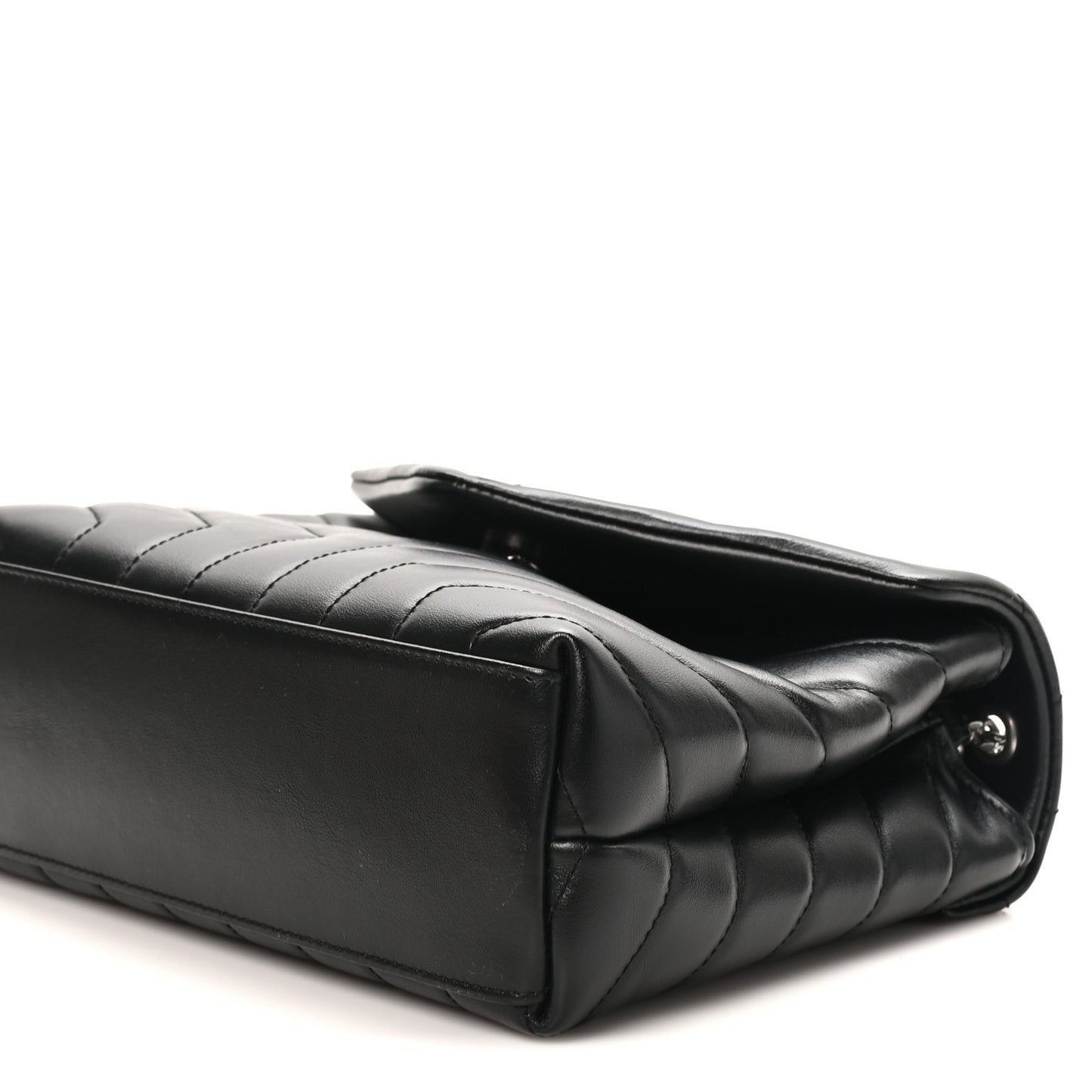 Calfskin Y Quilted Monogram Small Loulou Chain Satchel Black Black