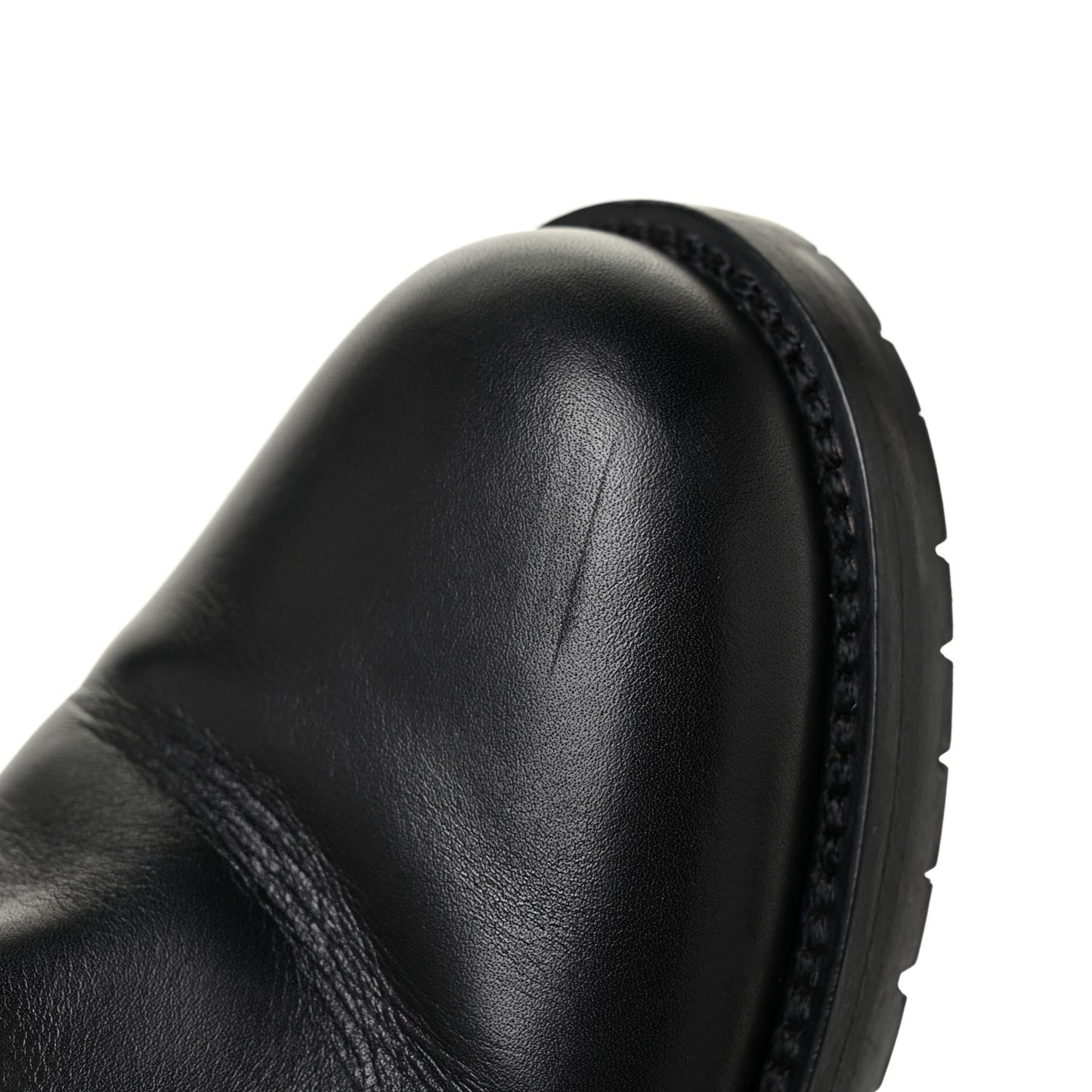 Calfskin Rockstud 30mm Biker Boots 37 Black