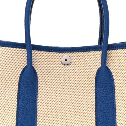 Hermes Twill H Negonda Garden Party 30 TPM Tote Ecru Desert Bleu France 8 of 11