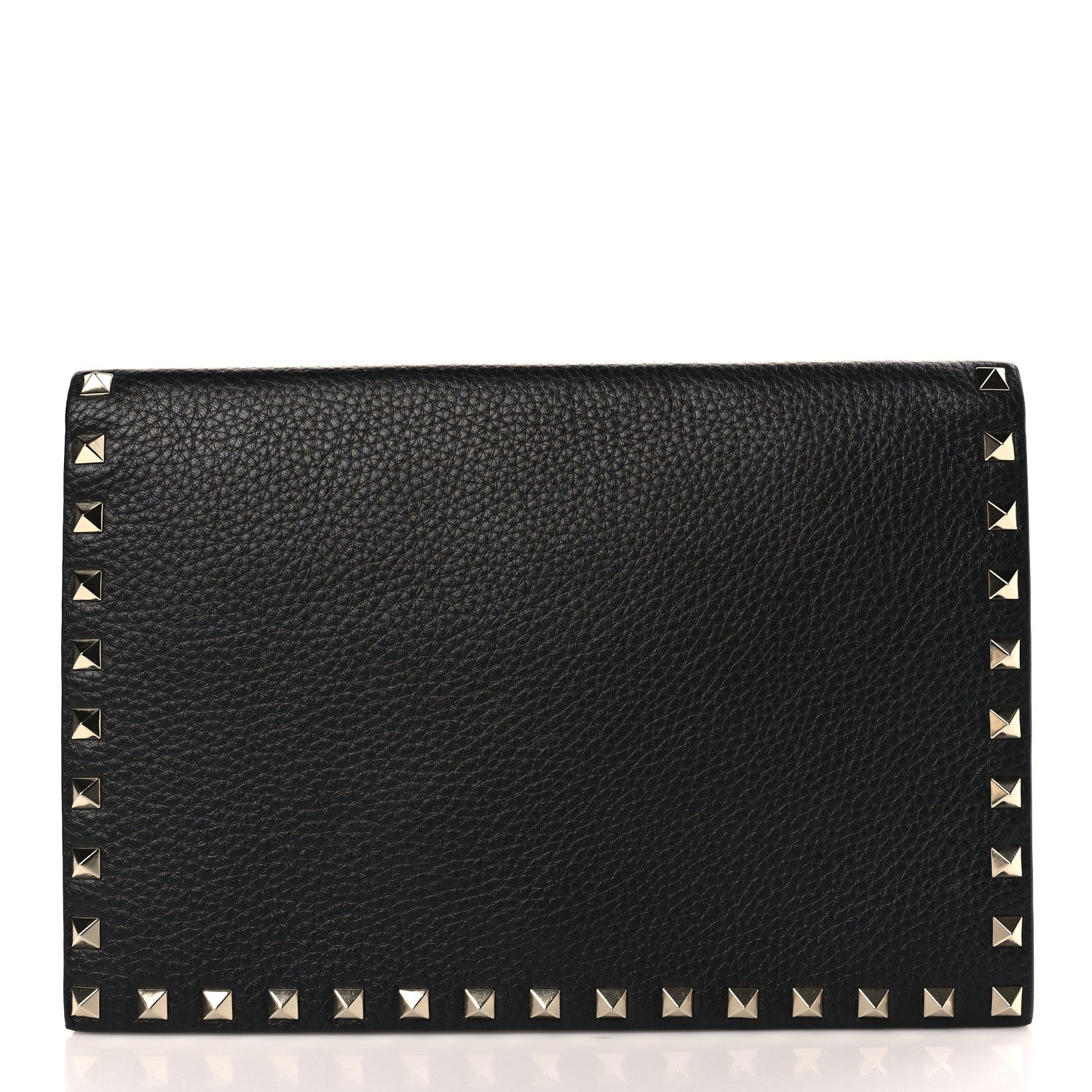 Valentino Garavani Pebbled Calfskin Rockstud Flap Clutch Black 2 of 8