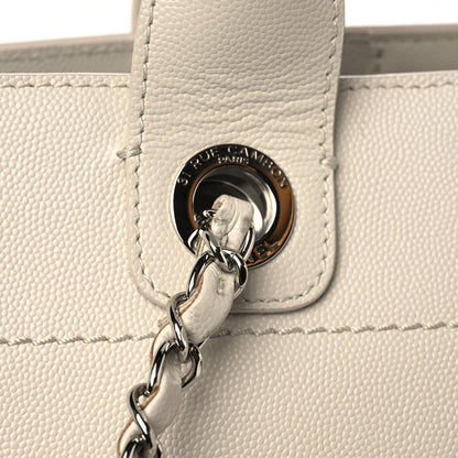 Chanel Caviar Small Studded Deauville Tote Ivory 20 of 22