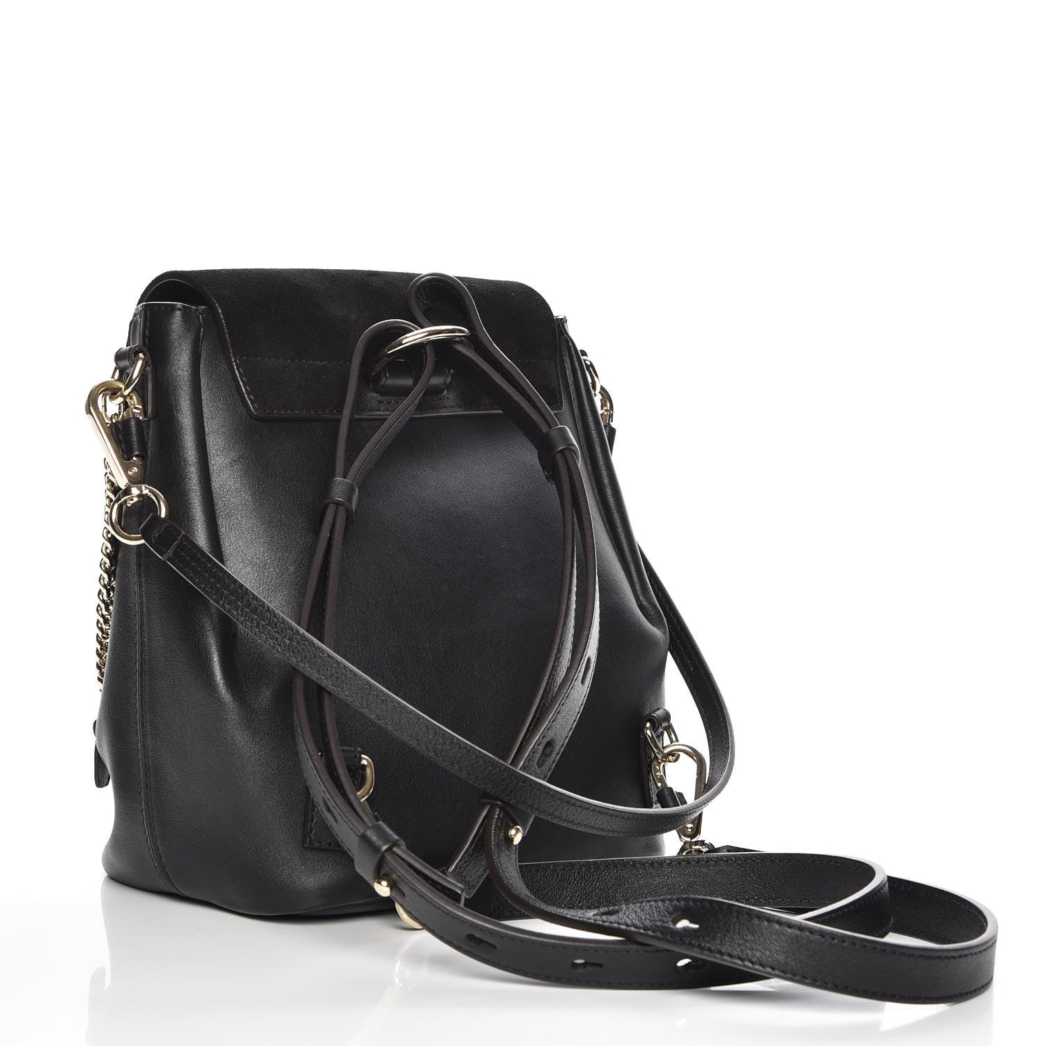 Chloe Suede Calfskin Small Faye Backpack Black 3 of 7