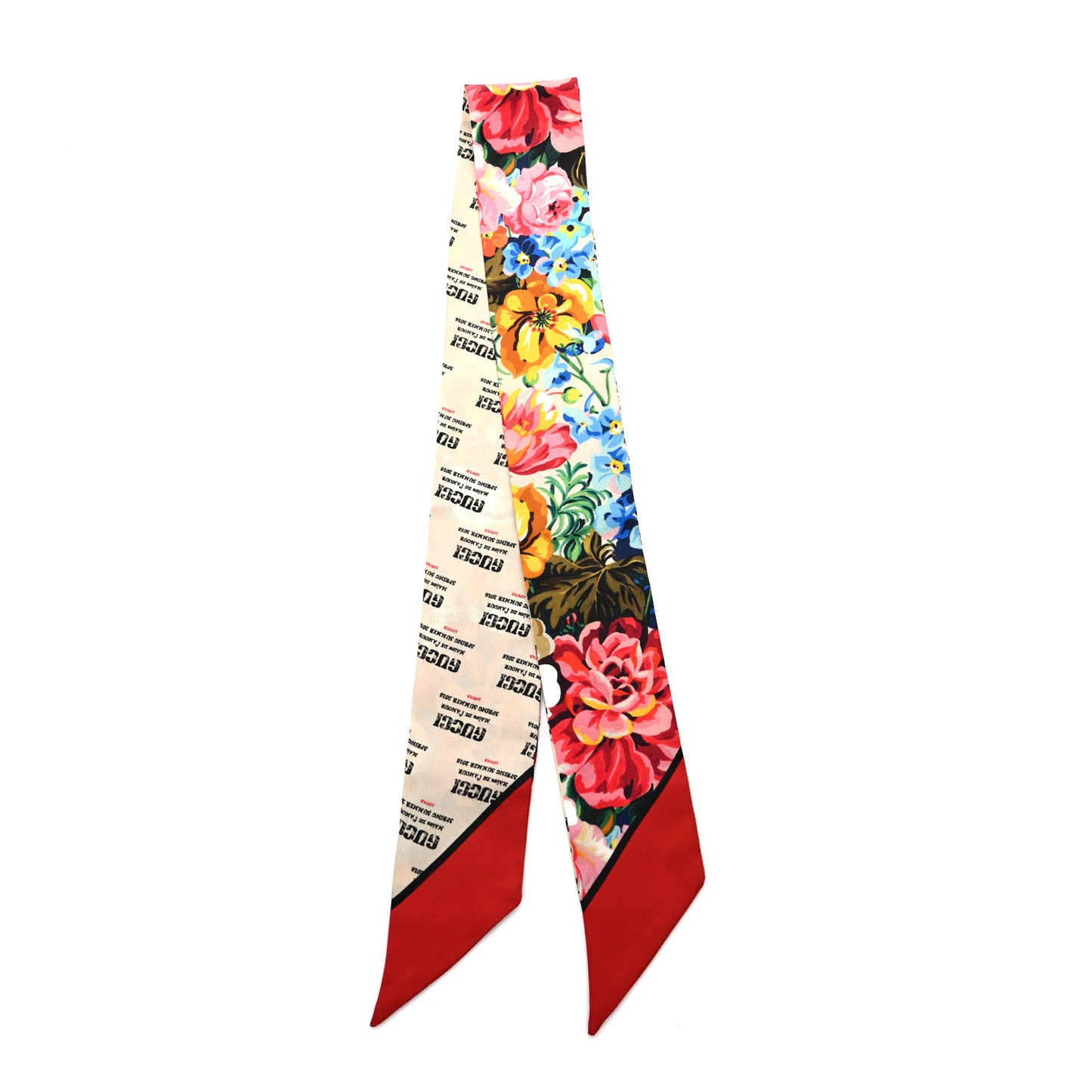 Silk Twill Floriso Neck Bow Scarf