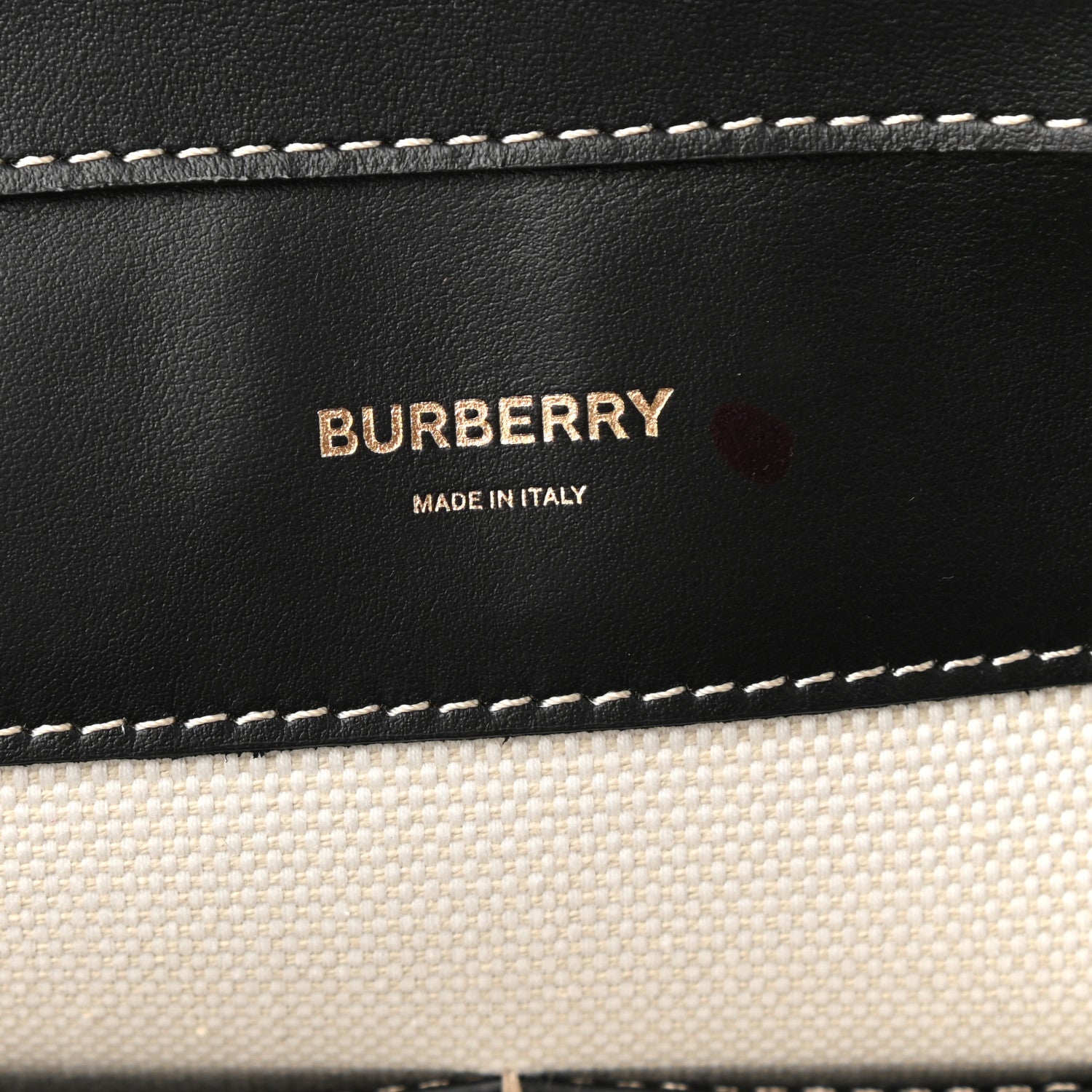 Burberry Canvas Smooth Calfskin Two Tone Medium Pocket Bag Natural Black 6 of 10