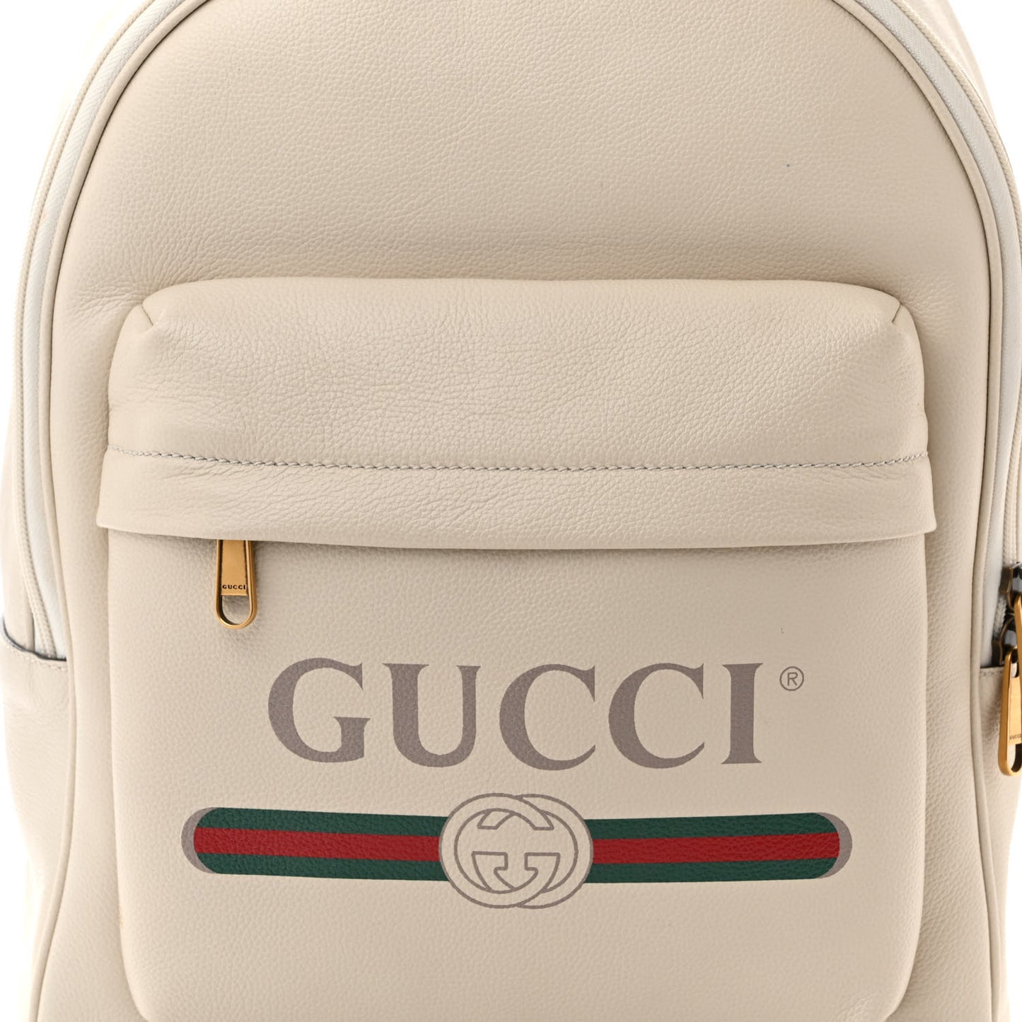 Calfskin Logo Day Backpack Mystic White