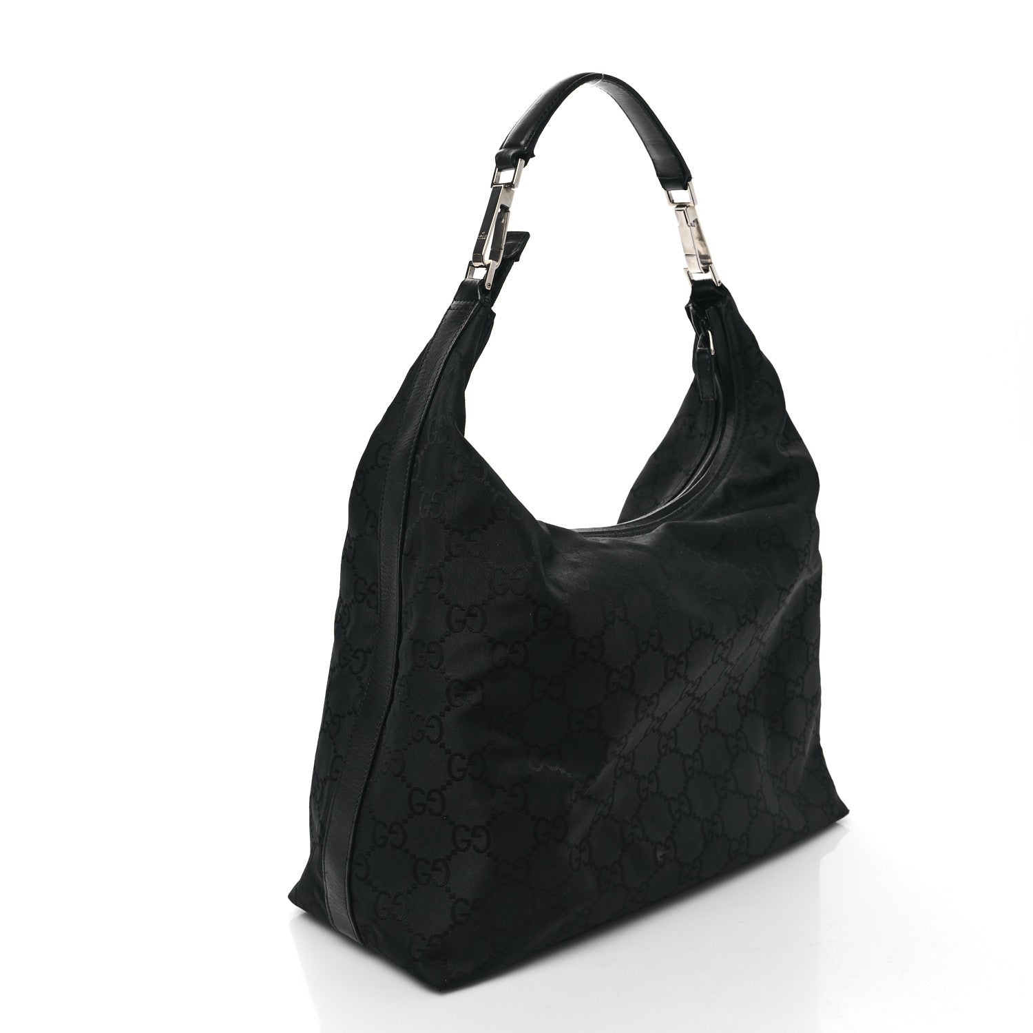 Gucci Nylon Monogram Hobo Black 3 of 12