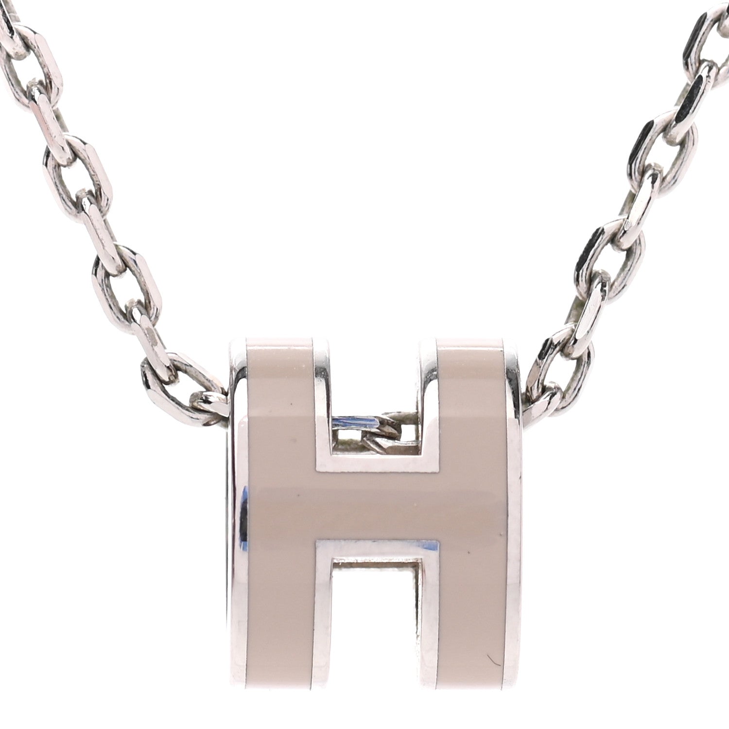 Hermes Palladium Mini Pop H Pendant Necklace Marron Glace 4 of 7