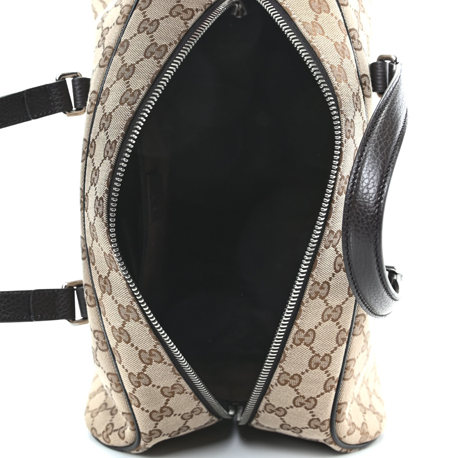 Gucci Monogram Dollar Calfskin Boston Duffle Bag Beige Ebony Testa di Moro Marrone Scuro 5 of 9