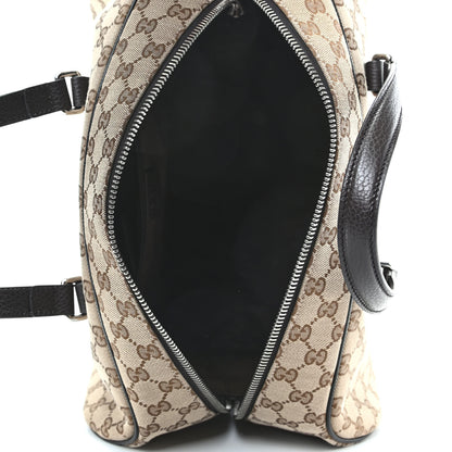 Gucci Monogram Dollar Calfskin Boston Duffle Bag Beige Ebony Testa di Moro Marrone Scuro 5 of 9