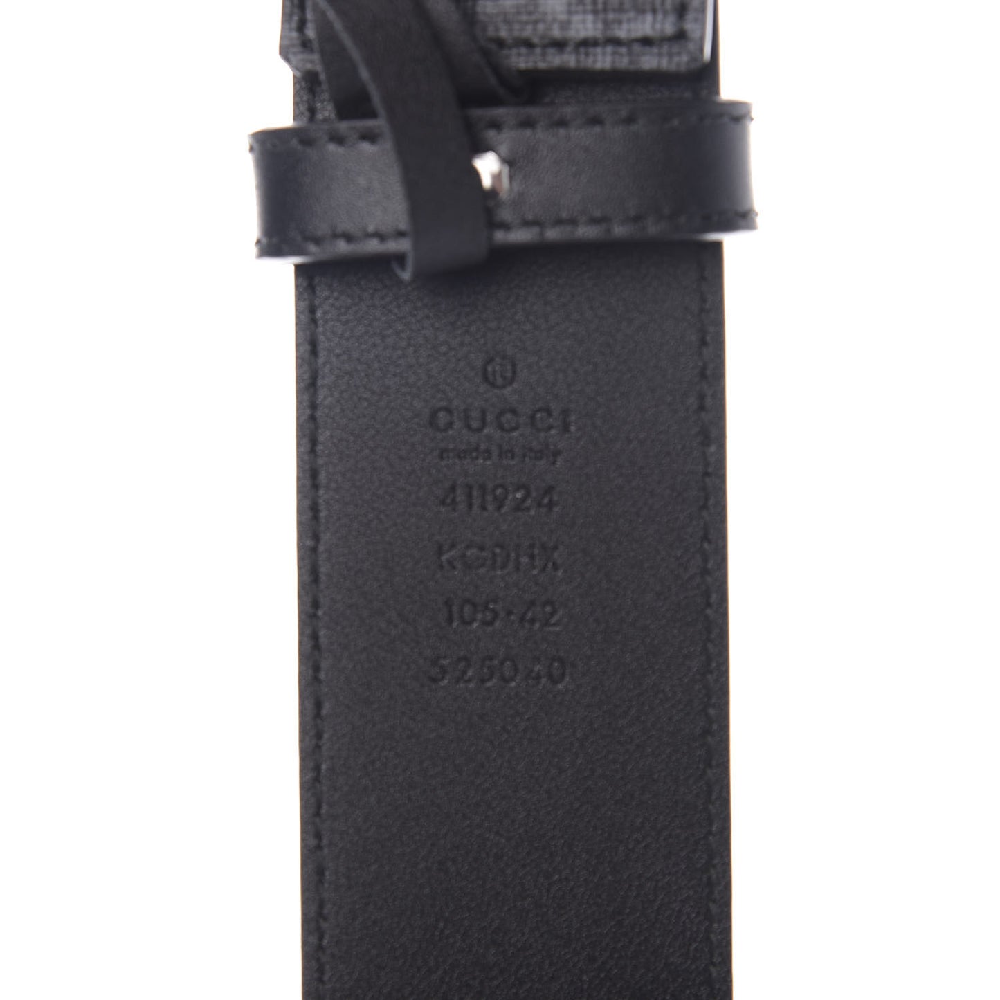 GG Supreme Monogram Selleria Calfskin Interlocking G 40mm Belt 105 42 Black Grey
