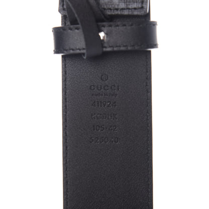 Gucci GG Supreme Monogram Selleria Calfskin Interlocking G 40mm Belt 105 42 Black Grey 3 of 3