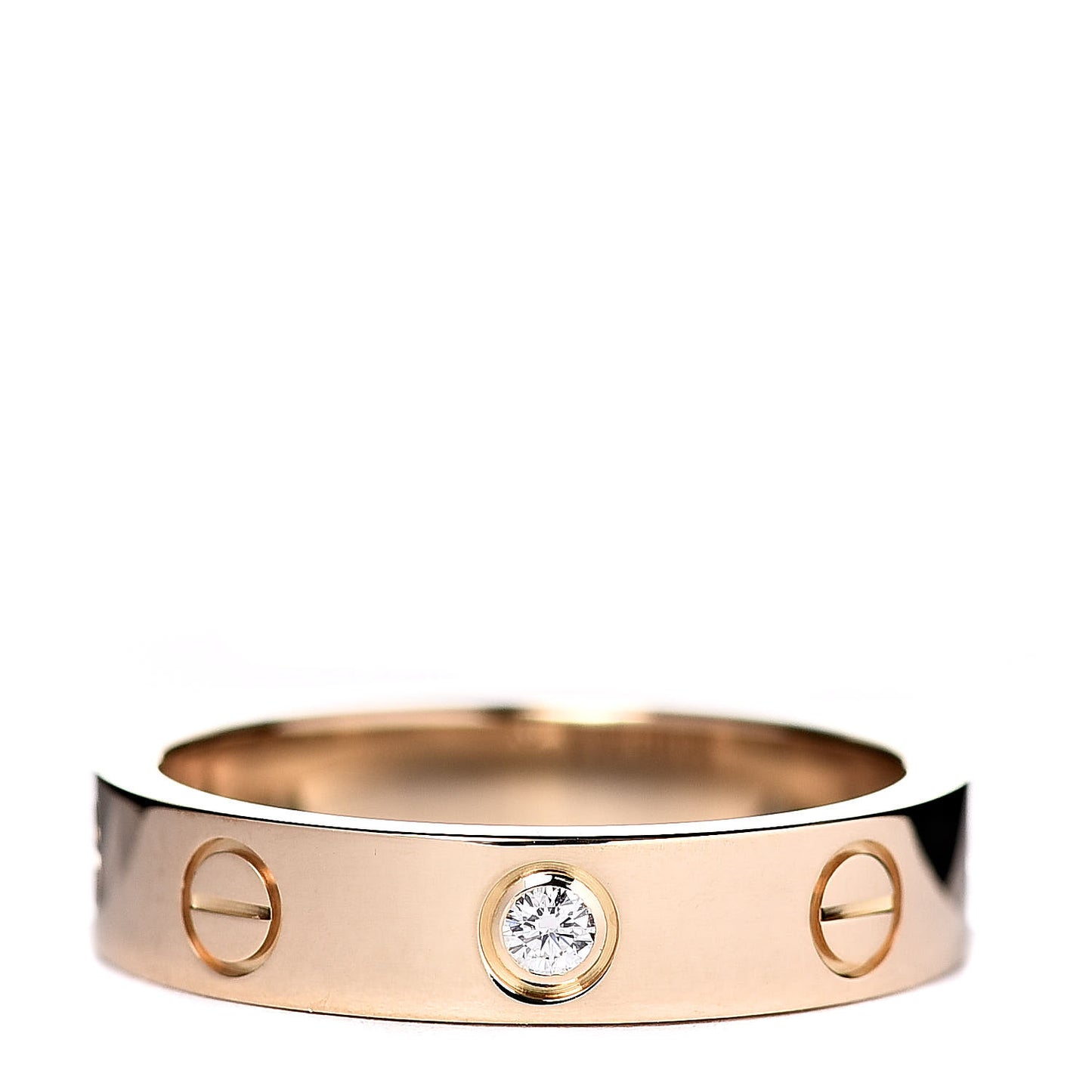18K Yellow Gold Diamond 4mm LOVE Wedding Band Ring 50 5.25