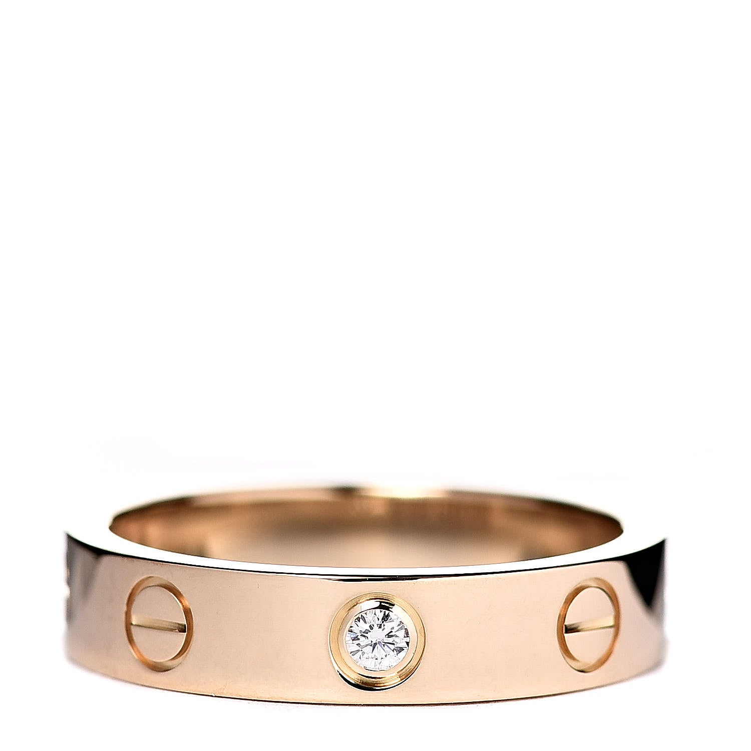 Cartier 18K Yellow Gold Diamond 4mm LOVE Wedding Band Ring 50 5.25 1 of 4