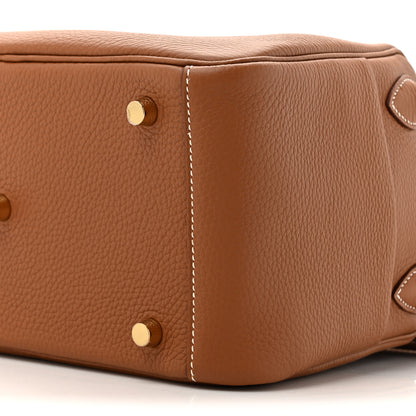 Hermes Taurillon Clemence Lindy 26 Gold 9 of 10