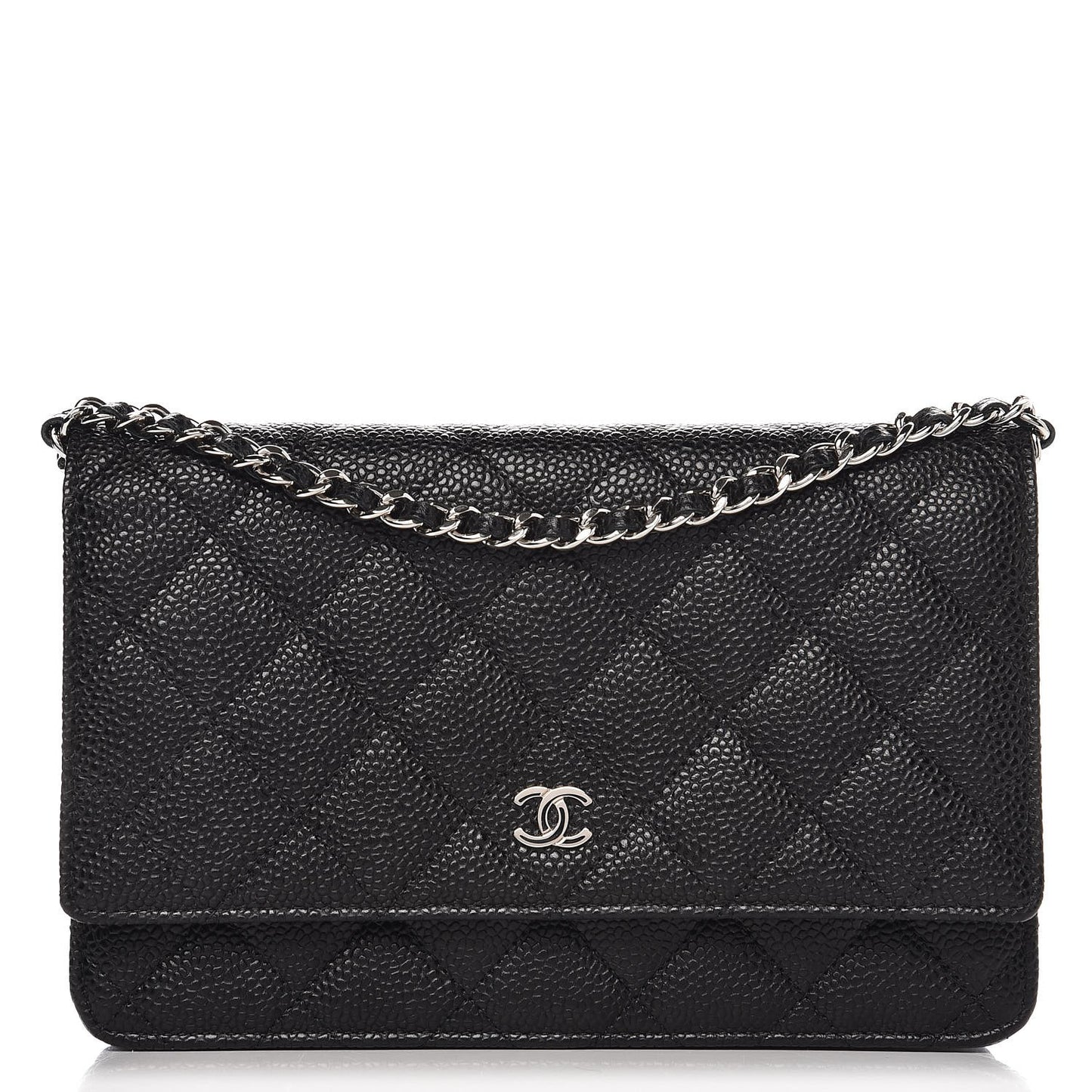 Caviar Quilted Wallet On Chain WOC Black