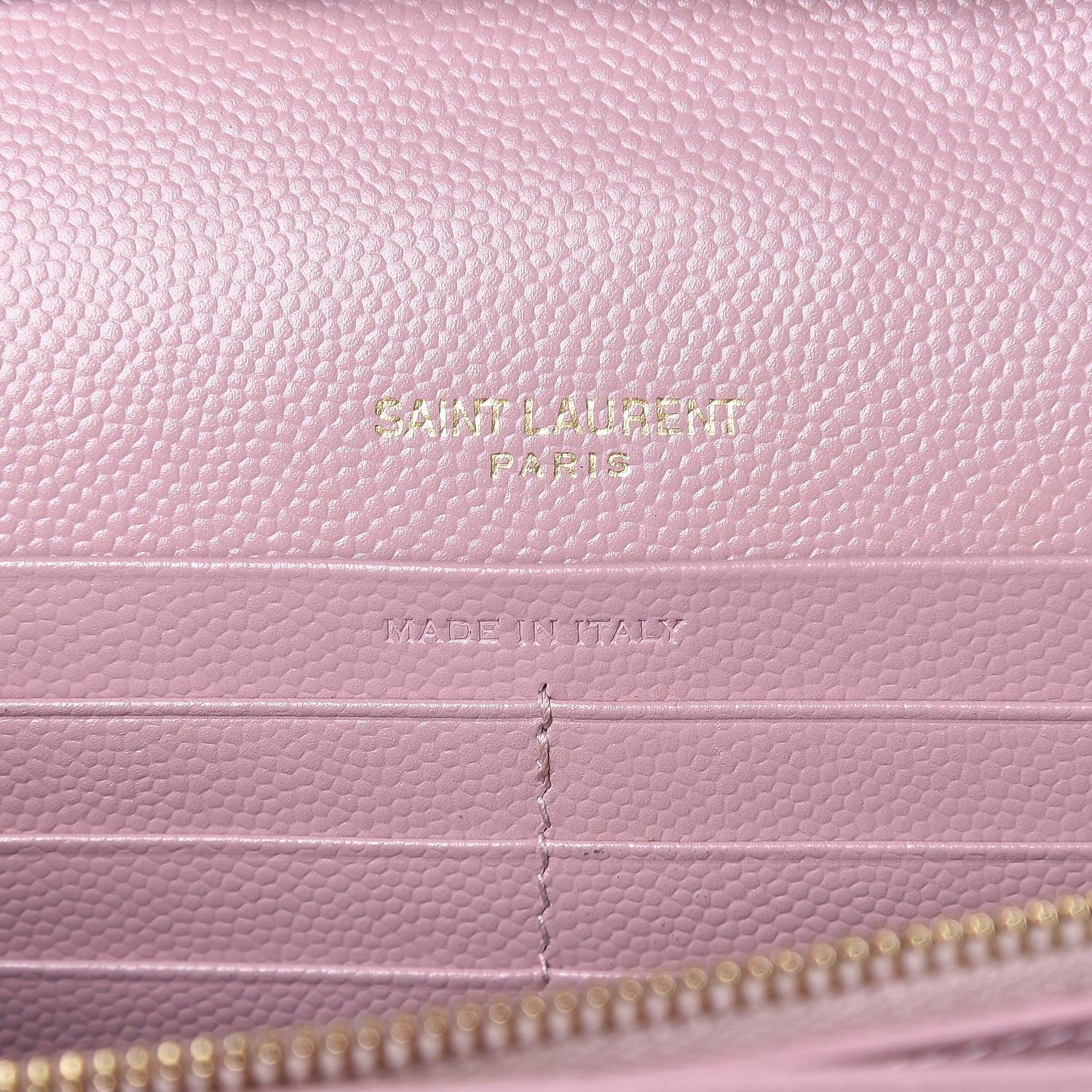 Saint Laurent Grain De Poudre Matelasse Chevron Monogram Chain Wallet Tender Pink 6 of 10
