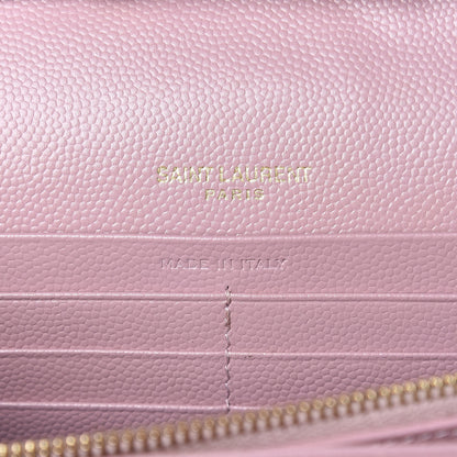 Saint Laurent Grain De Poudre Matelasse Chevron Monogram Chain Wallet Tender Pink 6 of 10