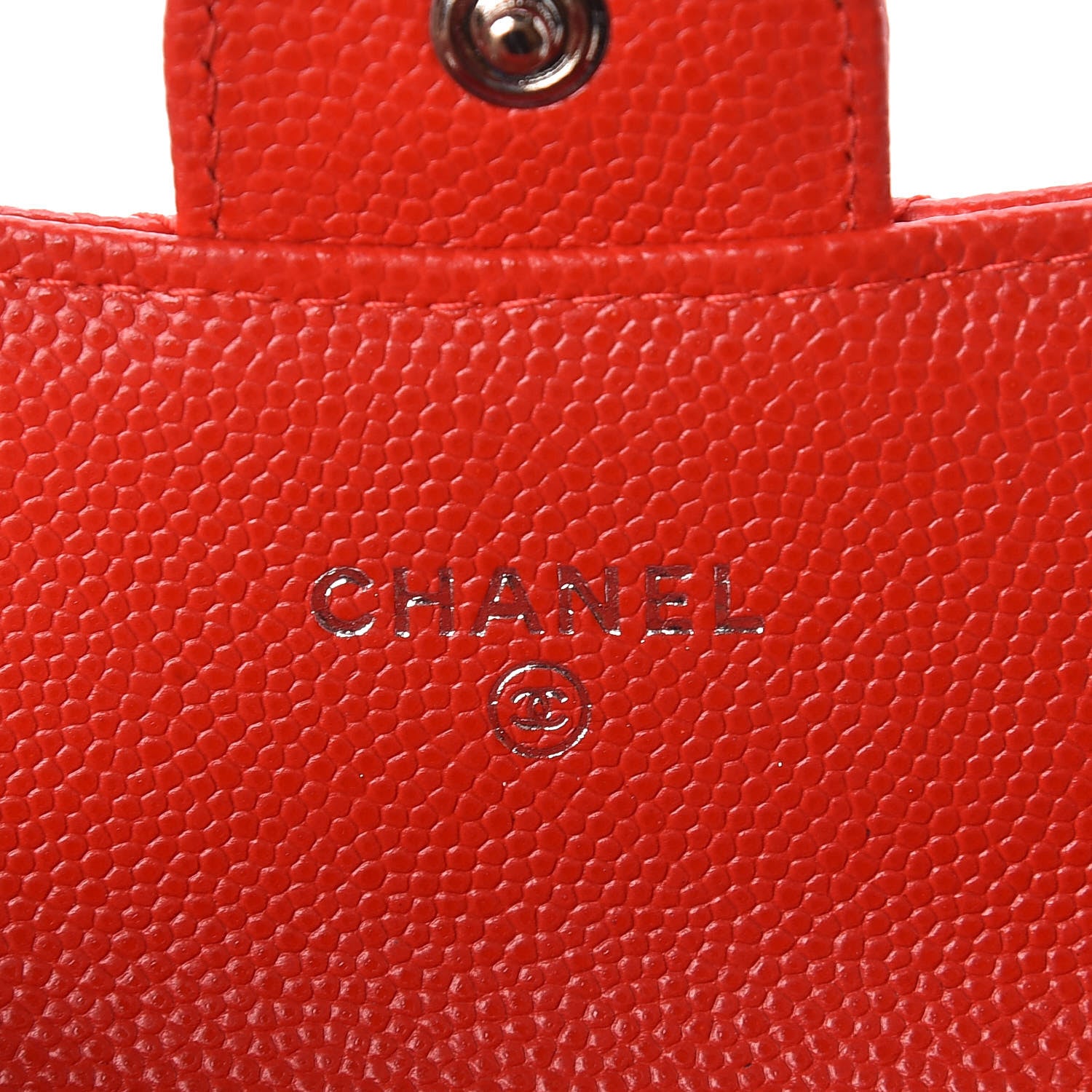 Chanel Caviar Chevron Quilted Card Holder Wallet Red 6 of 9