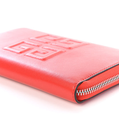 Givenchy Lambskin Logo Zip Around Wallet Red 6 of 8