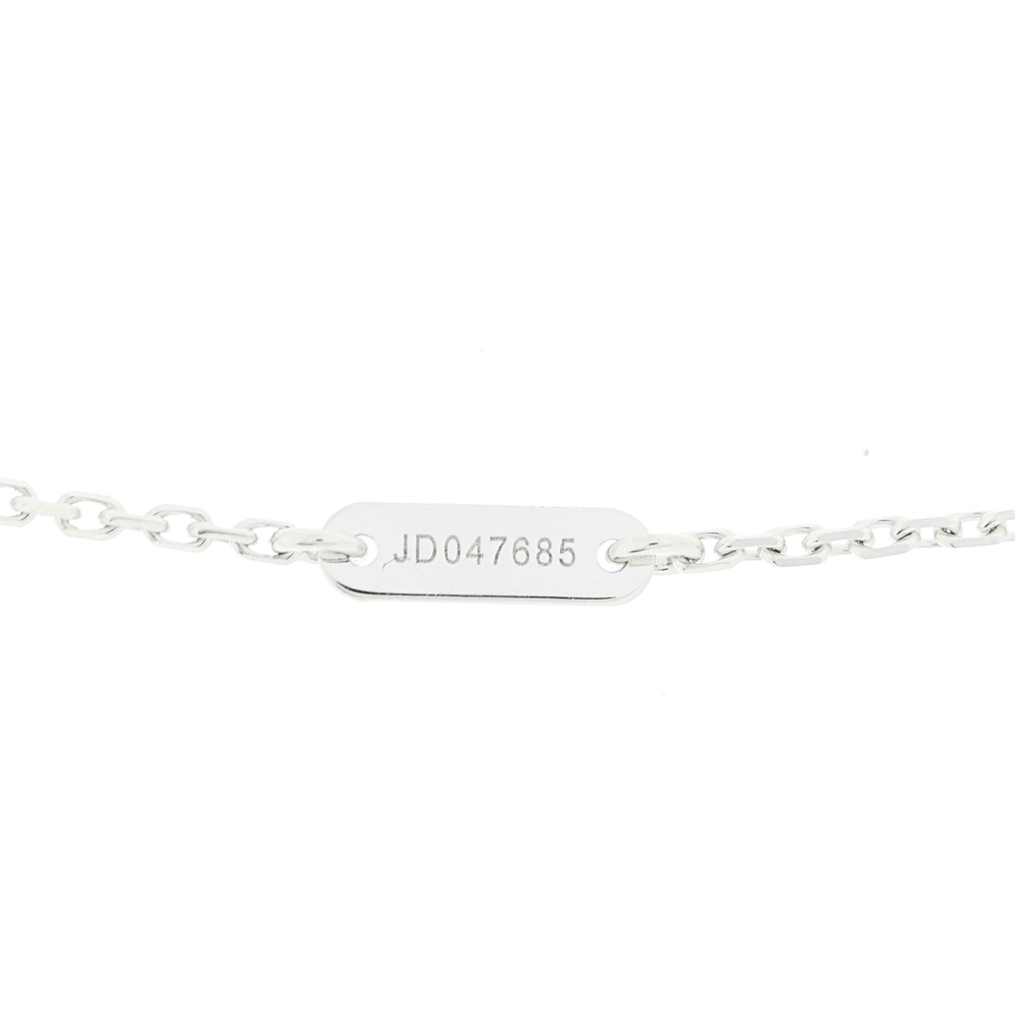 18K White Gold Diamond Sweet Alhambra Pendant Necklace