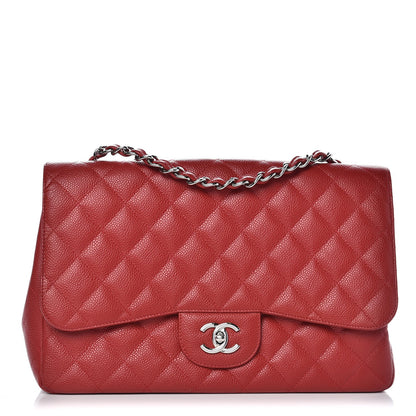 Chanel Caviar Quilted Jumbo Single Flap Red 1 of 9