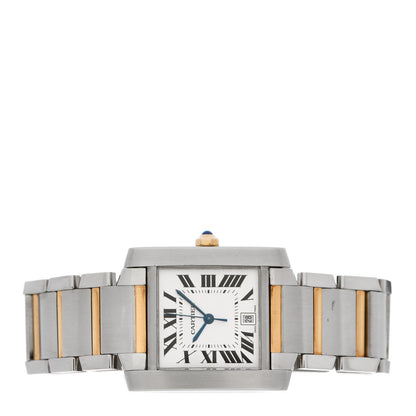 Cartier Stainless Steel 18K Yellow Gold 28mm Tank Francaise Automatic Watch 2 of 5