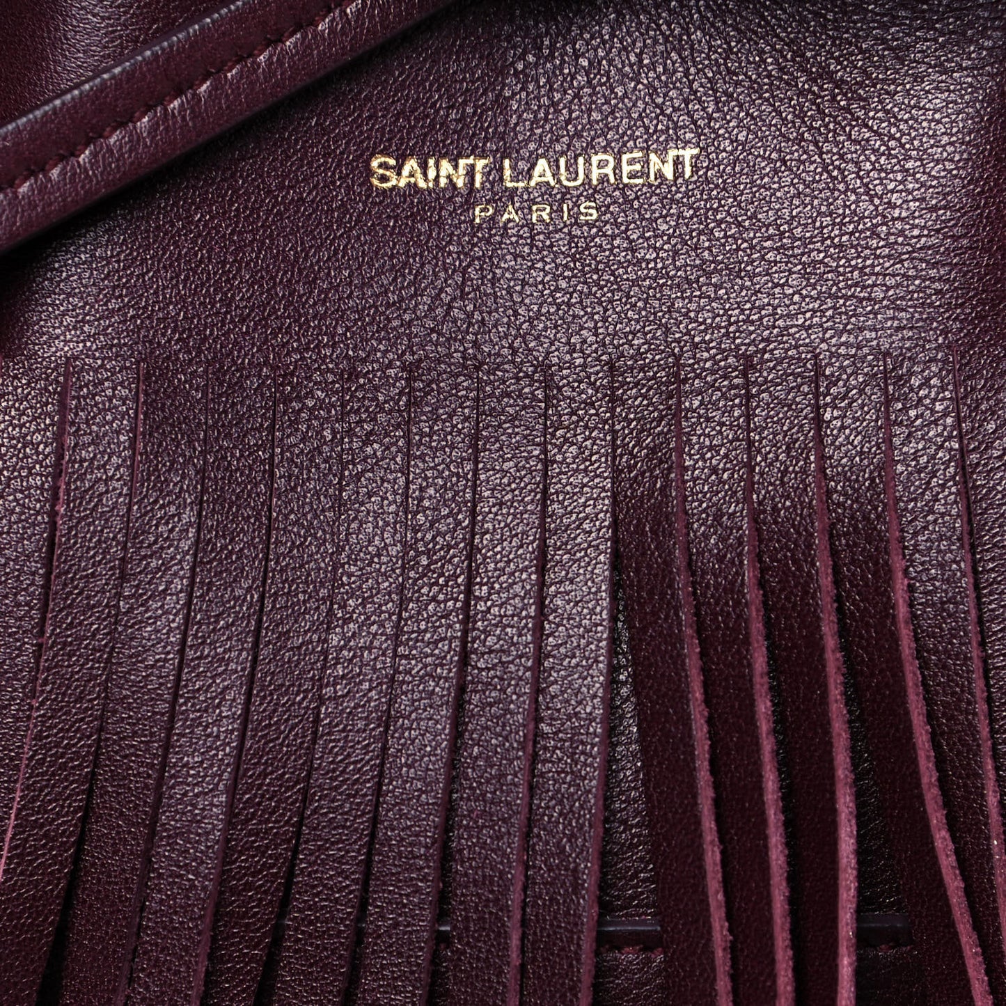 Calfskin Small Emmanuelle Fringe Hobo Bag Burgundy