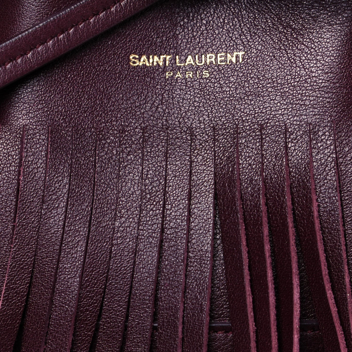 Saint Laurent Calfskin Small Emmanuelle Fringe Hobo Bag Burgundy 7 of 11