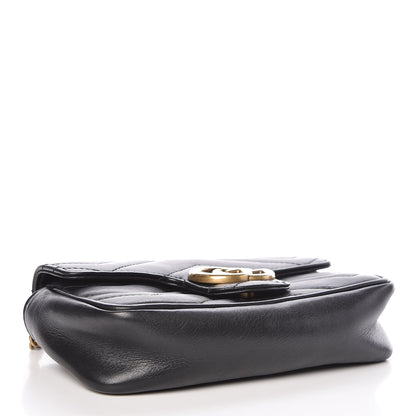 Gucci Calfskin Matelasse Super Mini GG Marmont Shoulder Bag Black 4 of 13