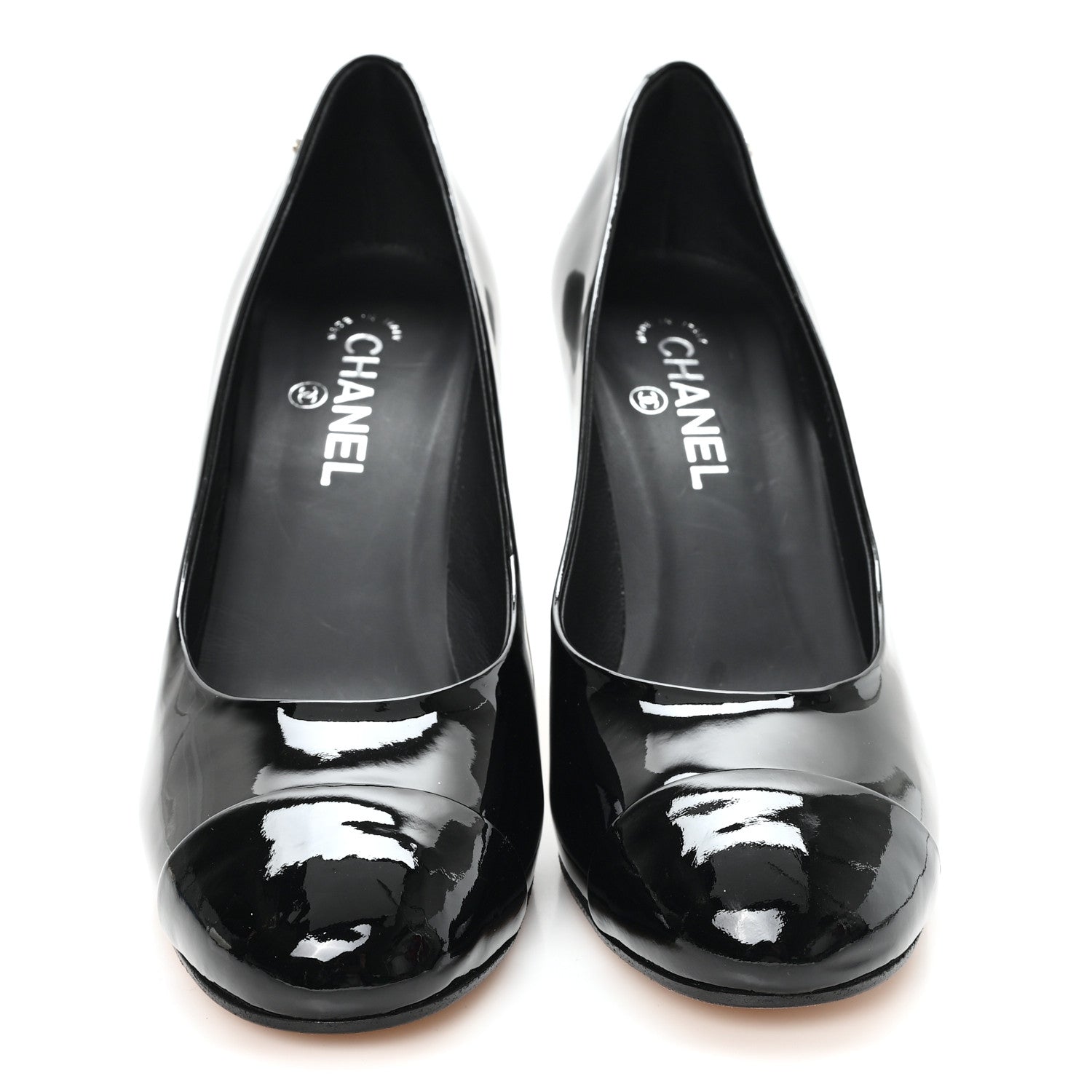 Chanel Patent Calfskin Cap Toe CC Pearl Pumps 41 Black 3 of 10