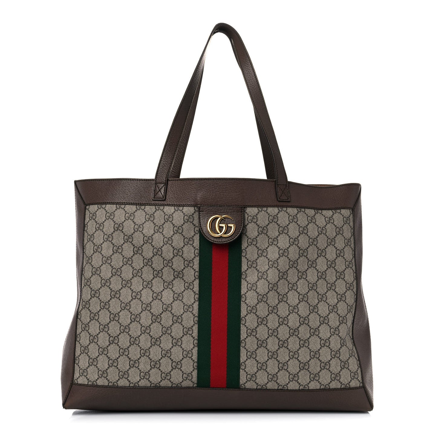 GG Supreme Monogram Web Ophidia Tote Brown