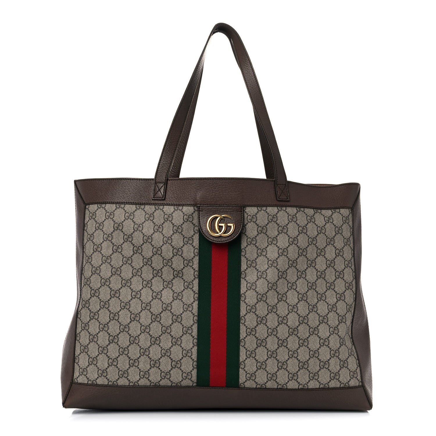 Gucci GG Supreme Monogram Web Ophidia Tote Brown 3 of 25