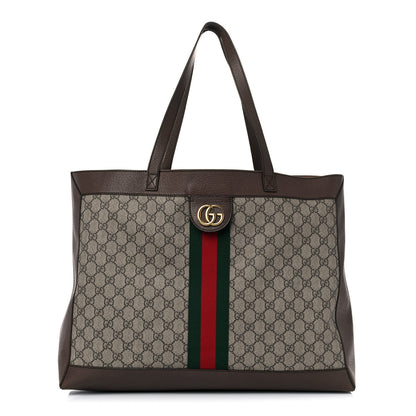Gucci GG Supreme Monogram Web Ophidia Tote Brown 3 of 25