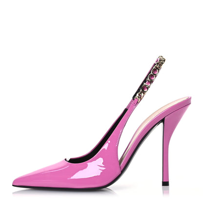 Gucci Patent Signoria Slingback Pumps 38 Pink 1 of 10