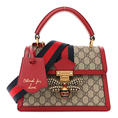 Gucci GG Supreme Monogram Small Queen Margaret Top Handle Bag Red 1 of 13