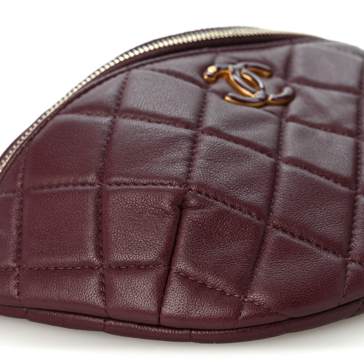 Chanel Shiny Lambskin Enamel Quilted Waist Bag Fanny Pack Burgundy 8 of 9