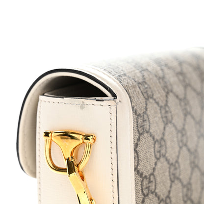 Gucci GG Supreme Monogram Web Mini Horsebit 1955 Shoulder Bag Beige Mystic White 12 of 13