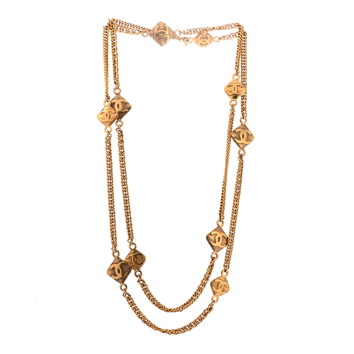 Chanel CC Medallion Chain Necklace Gold 3 of 5