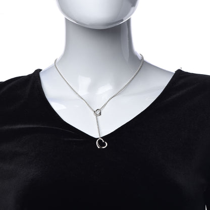 Tiffany Sterling Silver Elsa Peretti Open Heart Lariat Necklace 2 of 8