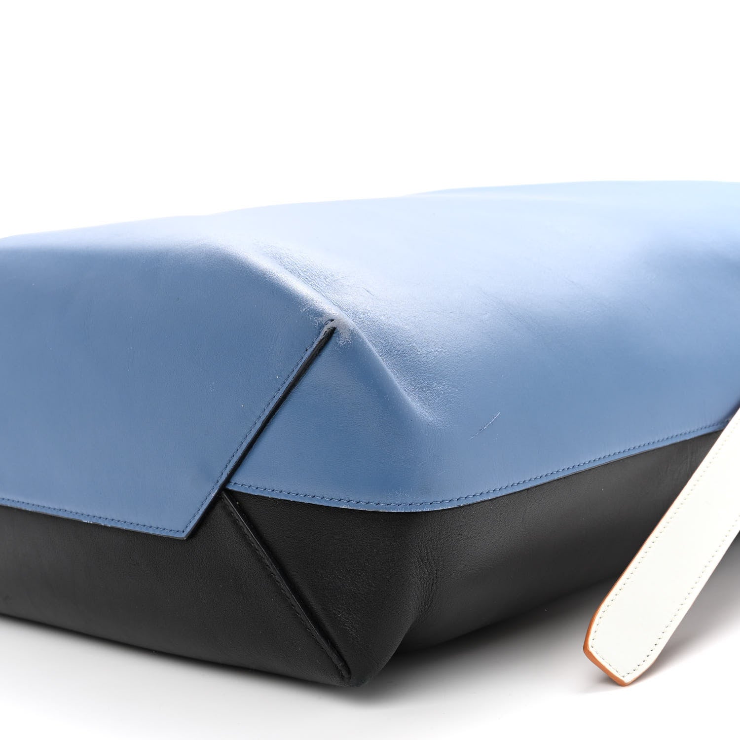 Celine Shiny Smooth Calfskin Small Twisted Cabas Washed Blue Black 11 of 16