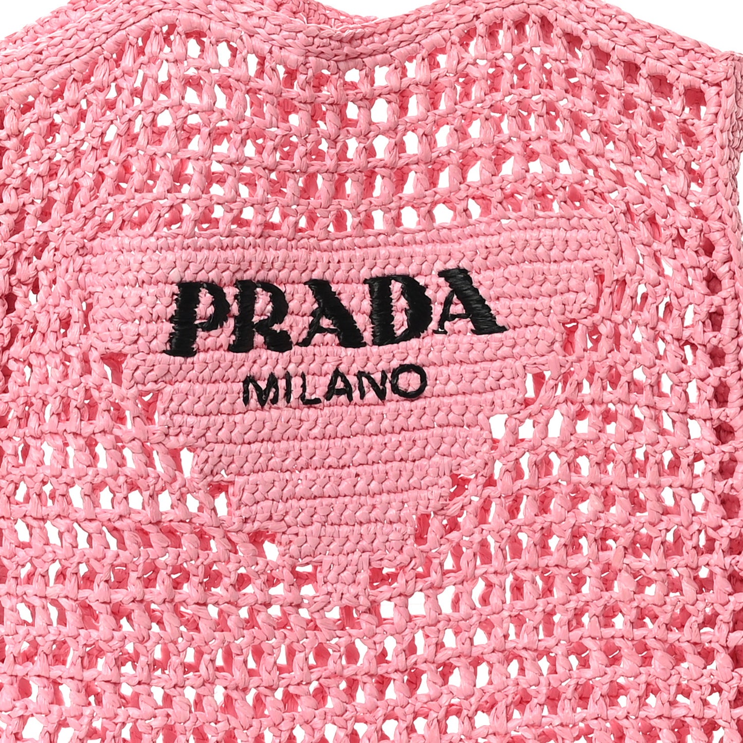Yarn Raffia Effect Crochet Logo Embroidered Tote Bag Petalo