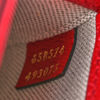 Gucci X ADIDAS Textured Dollar Calfskin Web Trefoil Mini Horsebit 1955 Shoulder Bag Hibiscus Red Off White 7 of 10