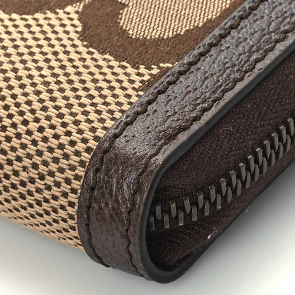 Gucci Monogram Jumbo GG Textured Dollar Calfskin Diana Zip Around Continental Wallet Camel Ebony New Acero 8 of 8