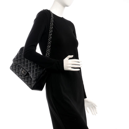 Chanel Caviar Quilted Jumbo Double Flap Black 2 of 8