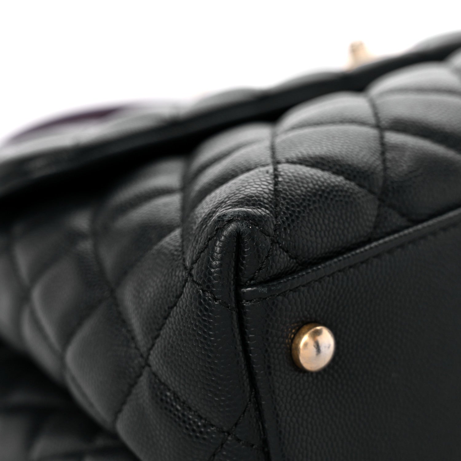 Chanel Caviar Lizard Quilted Medium Coco Handle Flap Black 8 of 16