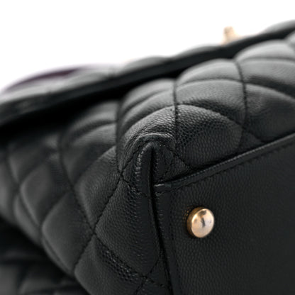 Chanel Caviar Lizard Quilted Medium Coco Handle Flap Black 8 of 16