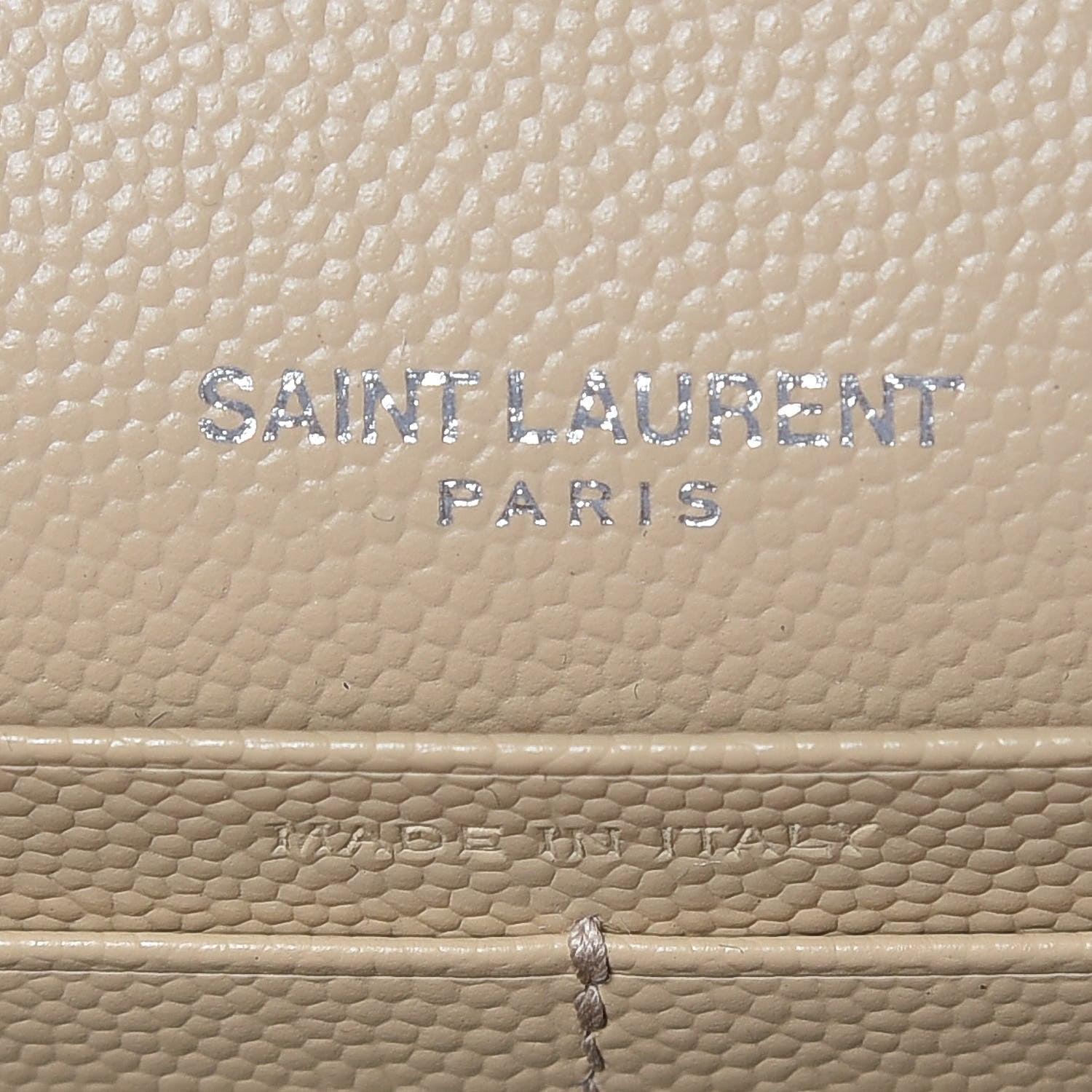 Saint Laurent Grain De Poudre Matelasse Chevron Monogram Chain Wallet Nude Powder 6 of 10