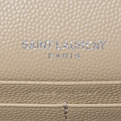 Saint Laurent Grain De Poudre Matelasse Chevron Monogram Chain Wallet Nude Powder 6 of 10