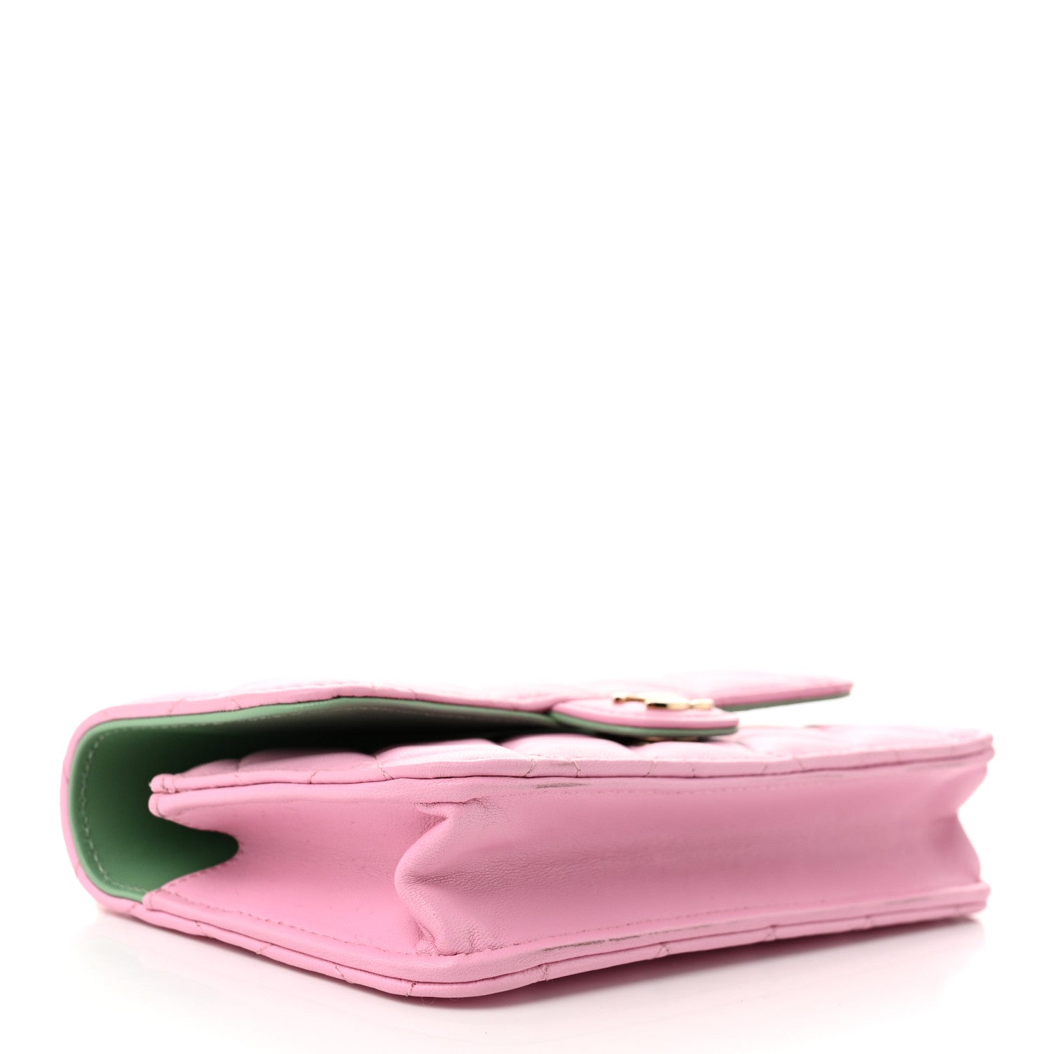 Chanel Lambskin Quilted Flap Phone Holder With Chain Lilac Light Green 4 of 12